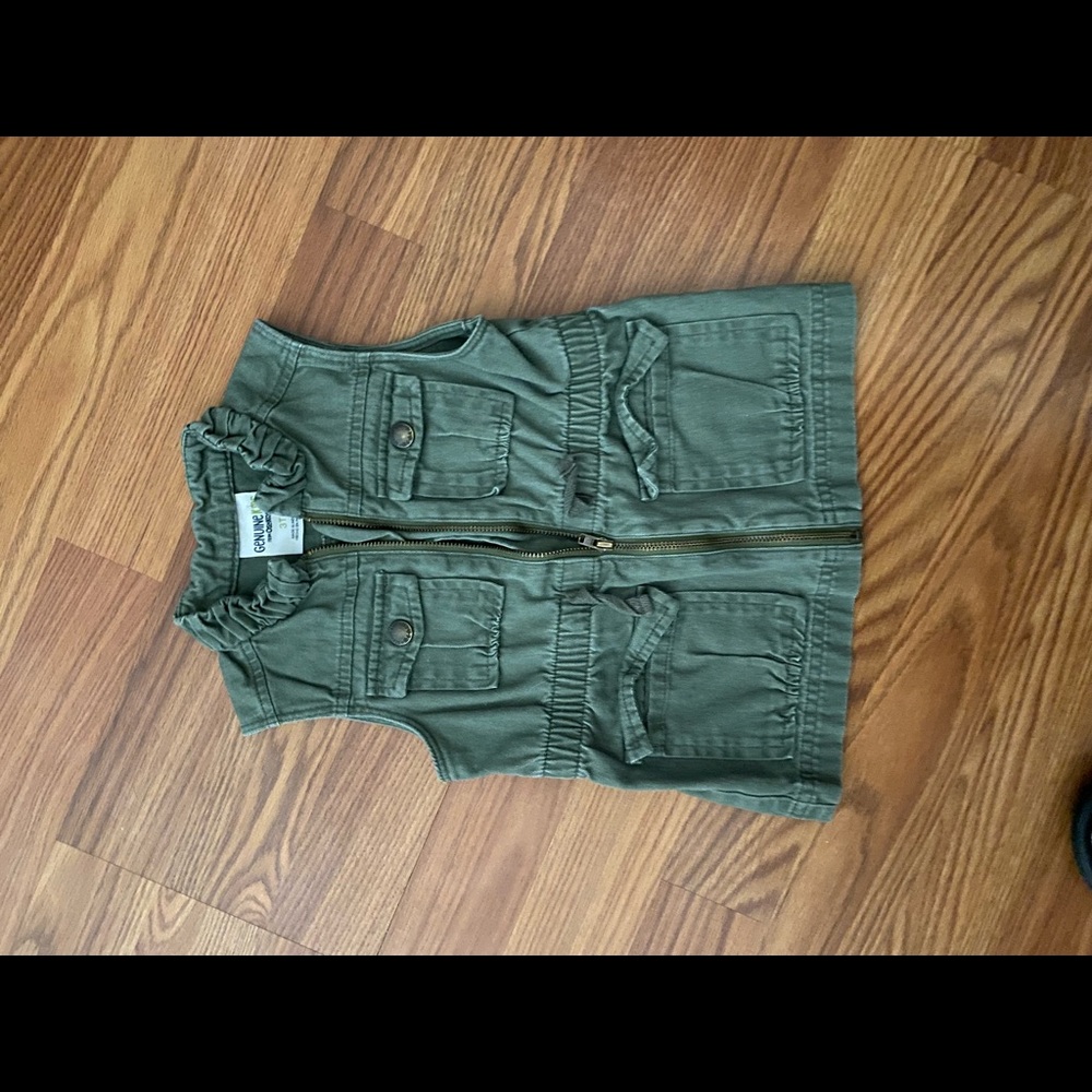 Green jean vest